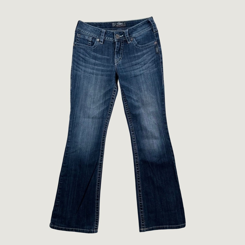 Silver Jeans Suki Bootcut Womens Mid Curvy Dark Wash W27 L32 Blue Y2K Indie Boho